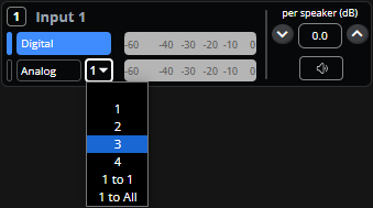 single input with analog drop down selected.