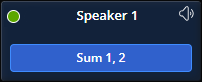 speaker with input 1 and input 2 displayed on the interactive button.