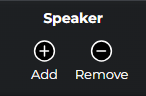 Top ribbon speaker add and remove buttons