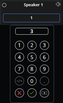 speaker device parallel drop down number pad