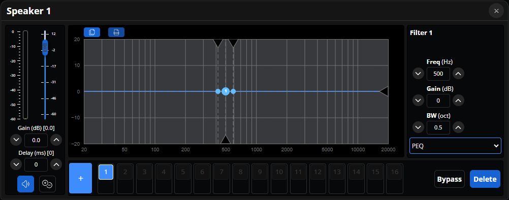 speaker e q panel menu overview.