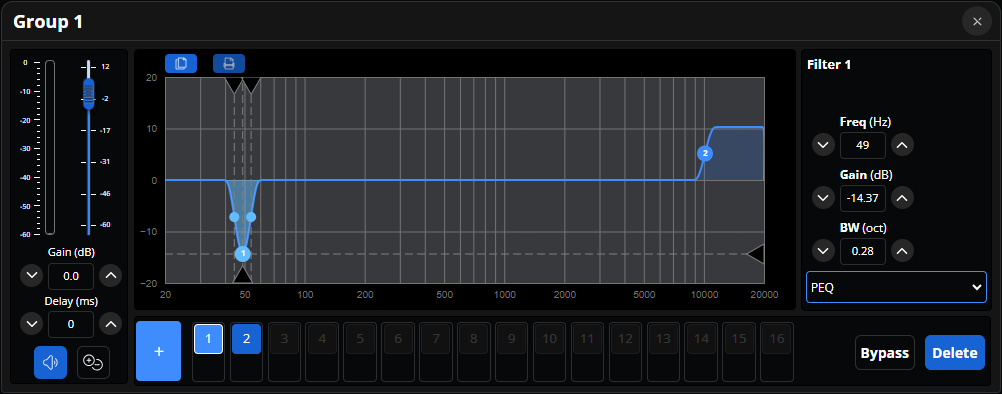 group e q panel menu overview.