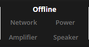 Status indicator displaying offline with no faults