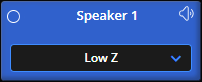 speaker device selected